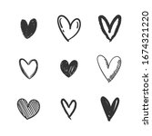 heart doodles collection. set... | Shutterstock .eps vector #1674321220