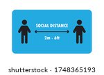 social distancing sign. person... | Shutterstock .eps vector #1748365193