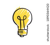 hand drawn lightbulb. idea and... | Shutterstock .eps vector #1890364420