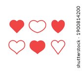 hearts icon set. valentine's... | Shutterstock .eps vector #1900814200