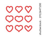 hearts vector icon collection.... | Shutterstock .eps vector #1912647100