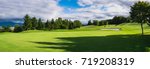 Small photo of Panorama view of Golf Course with putting green in Hokkaido, Japan. Golf course with a rich green turf beautiful scenery.