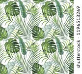 tropical plants leaves and... | Shutterstock . vector #1196513269