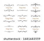 hand drawn set of decorative... | Shutterstock .eps vector #1681683559