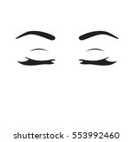 closed eyes with long eyelashes ... | Shutterstock .eps vector #553992460