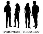 Vector Silhouettes Man And...