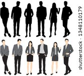 set of silhouettes of men and... | Shutterstock .eps vector #1348110179