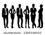 set of silhouettes of men and... | Shutterstock .eps vector #1369146410