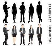 set of silhouettes of men and... | Shutterstock .eps vector #1369589663