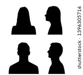 set silhouettes of man and... | Shutterstock .eps vector #1396305716