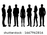 set of vector silhouettes of ... | Shutterstock .eps vector #1667962816