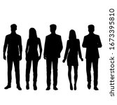 set of vector silhouettes of ... | Shutterstock .eps vector #1673395810