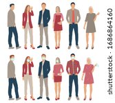 set of men and women  cartoon... | Shutterstock .eps vector #1686864160
