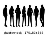 set of vector silhouettes of ... | Shutterstock .eps vector #1701836566