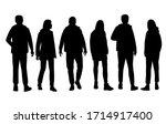 set of vector silhouettes of ... | Shutterstock .eps vector #1714917400