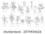  indoors  plant sketch   pen... | Shutterstock .eps vector #2074934626