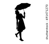 Woman Under Umbrella Silhouette Free Stock Photo - Public Domain Pictures