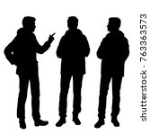 vector silhouettes of men... | Shutterstock .eps vector #763363573
