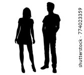 vector silhouettes of man and... | Shutterstock .eps vector #774023359