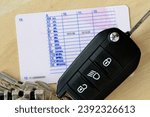 Small photo of Driving license with car key
