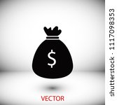 money icon vector    vector eps ... | Shutterstock .eps vector #1117098353