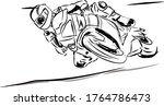 motorcycle racing sketch vector ... | Shutterstock .eps vector #1764786473