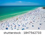 Siesta Key Beach Sarasota Florida Beautiful Sunny Day Blue Waters Tourists Paradise Sun