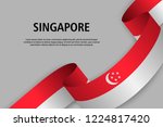 waving ribbon with flag of... | Shutterstock .eps vector #1224817420