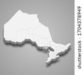 3d map of Ontario is a province of Canada
