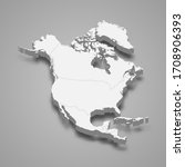 3d map of north america with...