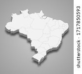 3d map of brazil with borders... | Shutterstock .eps vector #1717850593