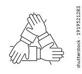 hands together line icon ... | Shutterstock .eps vector #1919521283