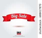 sale banner in red ribbon... | Shutterstock .eps vector #688417870