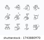 icon set of disease prevention... | Shutterstock .eps vector #1743880970