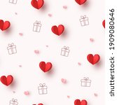 hearts balloons and gift boxes... | Shutterstock .eps vector #1909080646