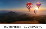 Hot Air Balloons Above Mountain ...