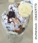 portion of ice cream dessert... | Shutterstock . vector #1366329770