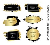 gold and black ink paint grunge ... | Shutterstock .eps vector #673190293