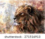  Beautiful  Painting Of A Lion...