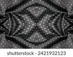 Small photo of seamless. Fabric with a metallic sheen in small polka dots. black. Add a somber seriousness to your next project with our luxurious silks. Polka Dots Embellish Metallic Fabric