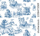 seamless pattern in chinoiserie ...