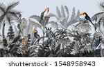 seamless border with jungle... | Shutterstock .eps vector #1548958943