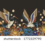 border with mandarin ducks ... | Shutterstock .eps vector #1772329790