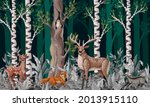 pattern with trees and forest... | Shutterstock .eps vector #2013915110