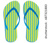 Yellow & White Stripe Flip Flops Free Stock Photo - Public Domain Pictures