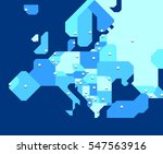very simplified map of europe... | Shutterstock .eps vector #547563916