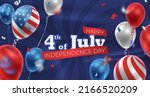 banner with realistic balloons... | Shutterstock .eps vector #2166520209