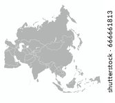best asia outline world map  | Shutterstock .eps vector #666661813
