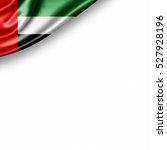 united arab  flag of silk with copyspace for your text or images and white background -3D illustration 