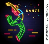 Dancer Woman Silhouette Neon...